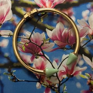 Mint green & gold open cuff bangle bracelet NWT